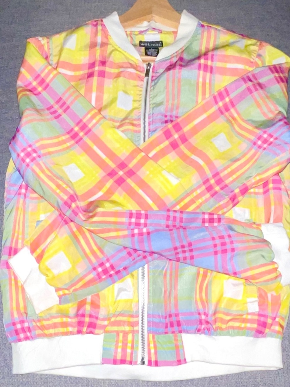 Wet Seal bright colored Summer Bomber Jacket size L